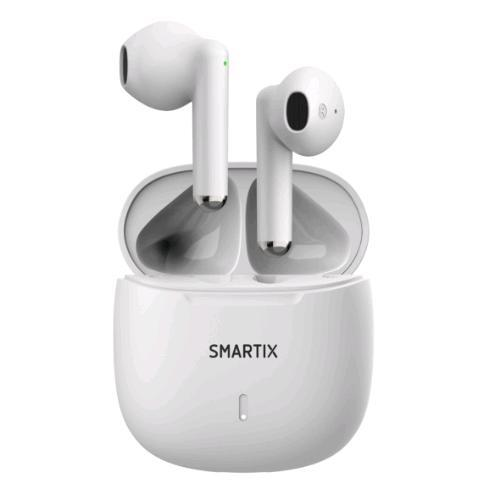ATLANTIS SMARTIX SM60-FI9-W AURICOLARI TWS TRUE WIRELESS STEREO BLUETOOTH 5.3 BASSA LATENZA CUSTODIA CON FUNZIONE DI RICARICA INCLUDE BATTERY BANK DA 300mAh BIANCO